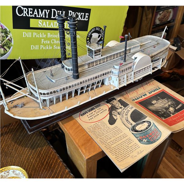 Model Steam Paddle Wheeler & Vintage “Show Boat” Song Book