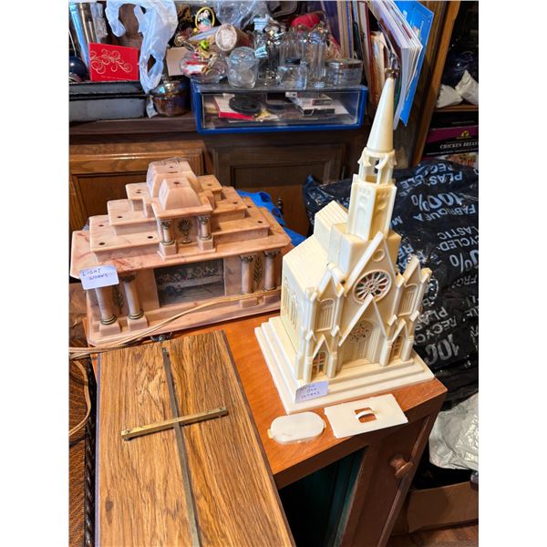 Assorted Church Décor Lot – Light Ups, Music Box, etc. Not tested