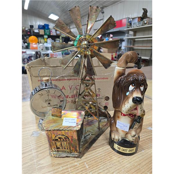 Windmill Décor (music box not working), Decanter, etc.