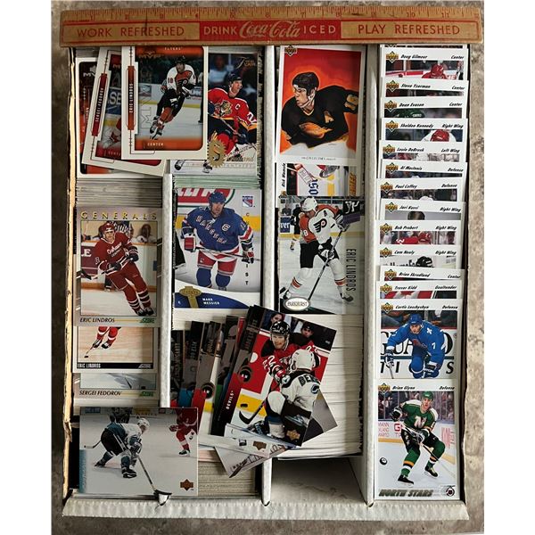 Large 4 row ‘monster box’ of 3000ish hockey cards. A few baseball as fillers.