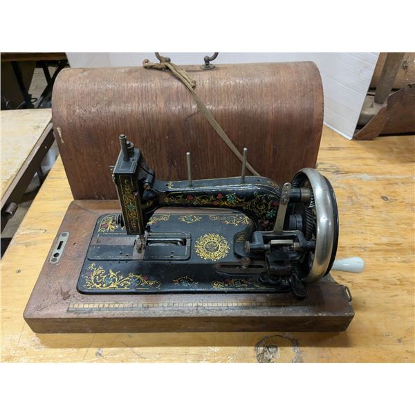 Antique Saxonia German Made Hand Crank Sewing Machine