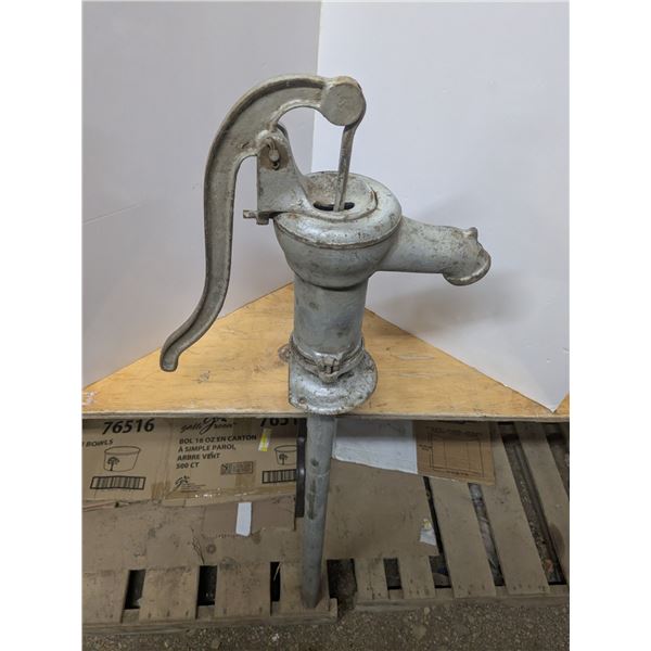Vintage hand operated water pump, 49" overall