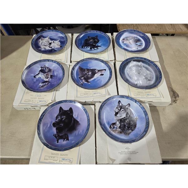 8pc Complete Set Bradford Exchange Eddie LePage "Spirit of the Wilderness" Wolf Collector Plates