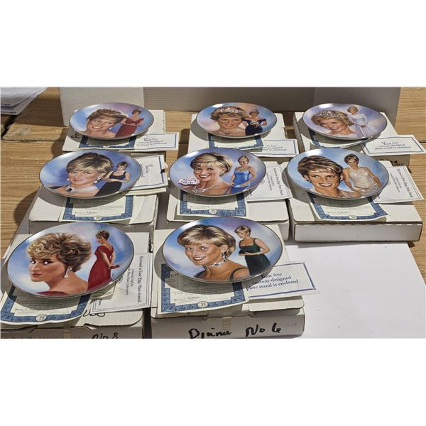 8pc Complete Set Bradford Exchange Princess Diana Collector Plates by James Griffin