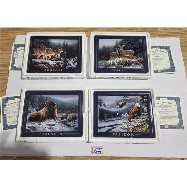 4pc Complete Set Bradford Exchange "Nature's Harmony" Plates by Rosemary Millette