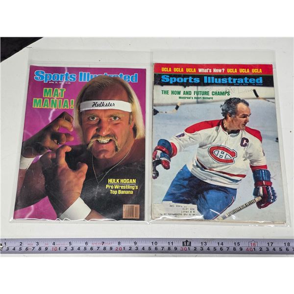 2 sports illustrated magazines, hulk hogan