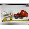 Image 2 : Vintage blow-mold plastic pull toys from the 1950s or 1960s, commonly made in Canada.