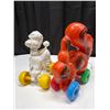 Image 3 : Vintage blow-mold plastic pull toys from the 1950s or 1960s, commonly made in Canada.