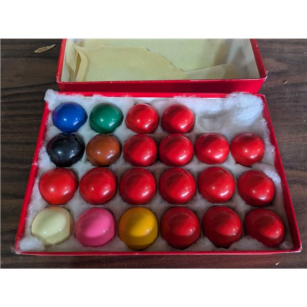 Set of Snooker billiard balls