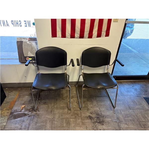 Black Lobby Chairs 2,  US Flag
