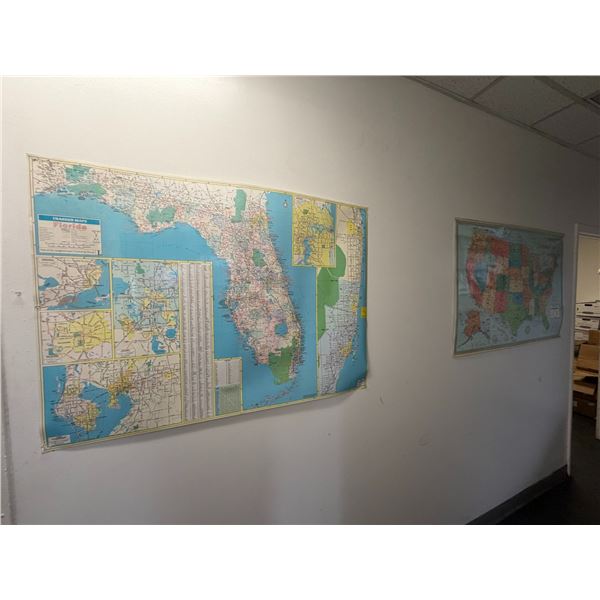 Maps in Hallway on Wall