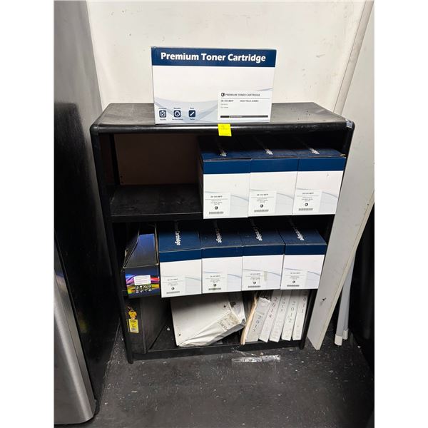 Black Short Bookcase w/Toner Cartridge