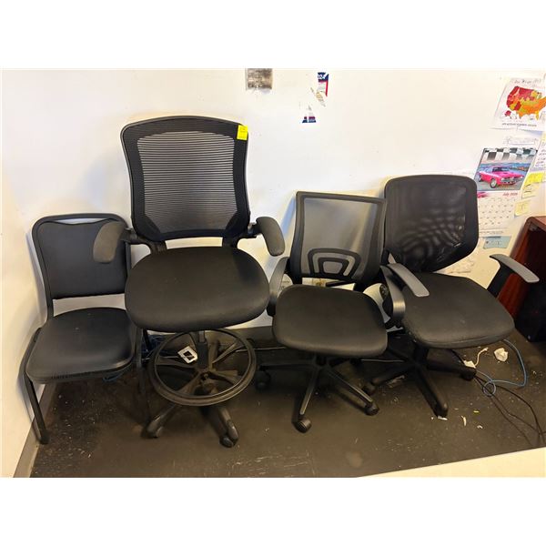 Black Adjustale Height Stool,  3 Chairs