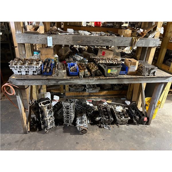 Asst Cylinder Heads,  Supplies on Wooden Shelves - 16