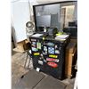 Image 3 : Black Metal Short Storage Cabinet, Label Printer, Fan, Computer Peripherals
