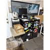 Image 4 : Black Metal Short Storage Cabinet, Label Printer, Fan, Computer Peripherals