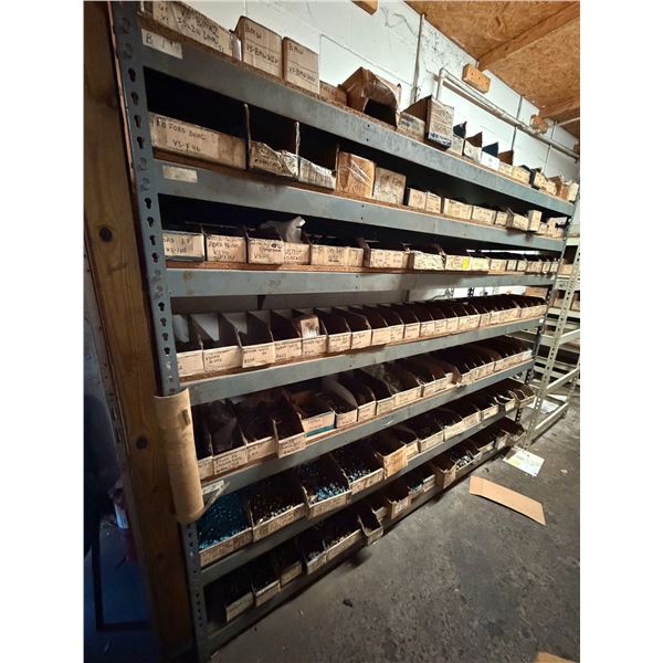 Parts Bin w/Asst Hardware on Metal 6 Shelf Rack