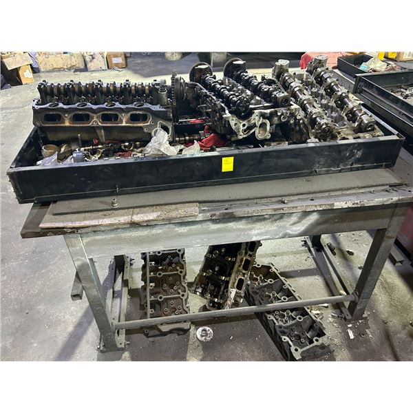 Asst Cylinder Heads on 4'  Work Bench - 6
