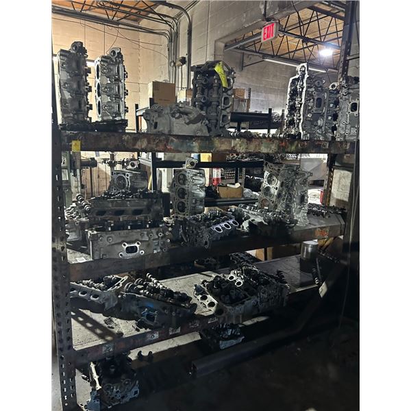 Asst Cylinder Heads on Heavy Duty  3 Shelf Rack - 34