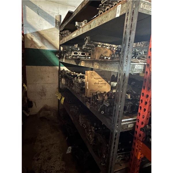 Cylinder Heads on Grey Storage Rack - 50