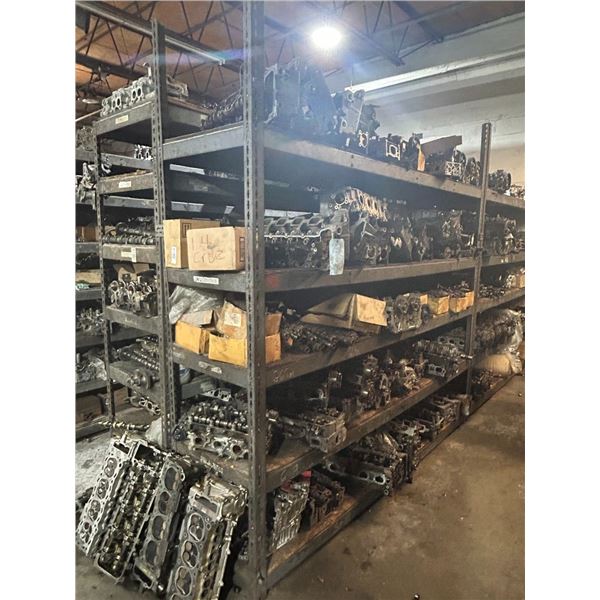 Large Lot Cylinder Heads on Shelves/Floor - 35
