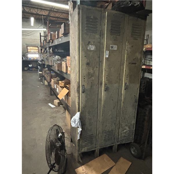 Triple Locker Cabinet, Air Inflator, Fan