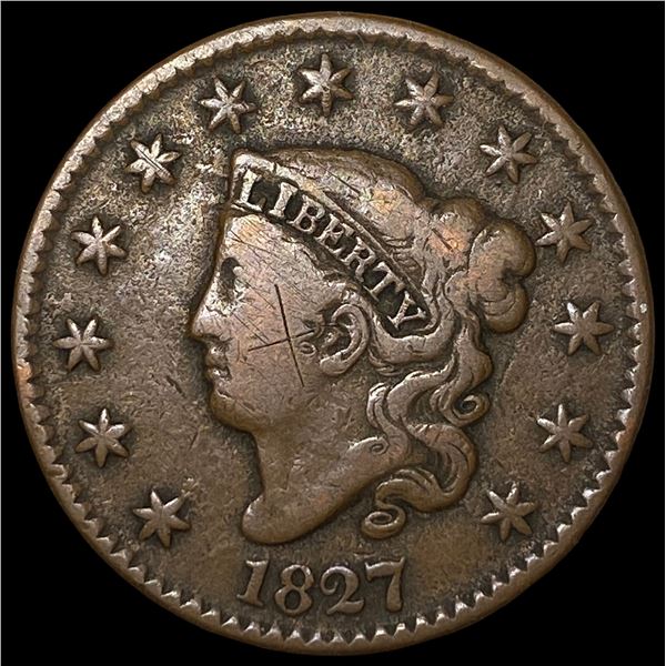 1827 Coronet Head Large Cent NICELY  CIRCULATED
