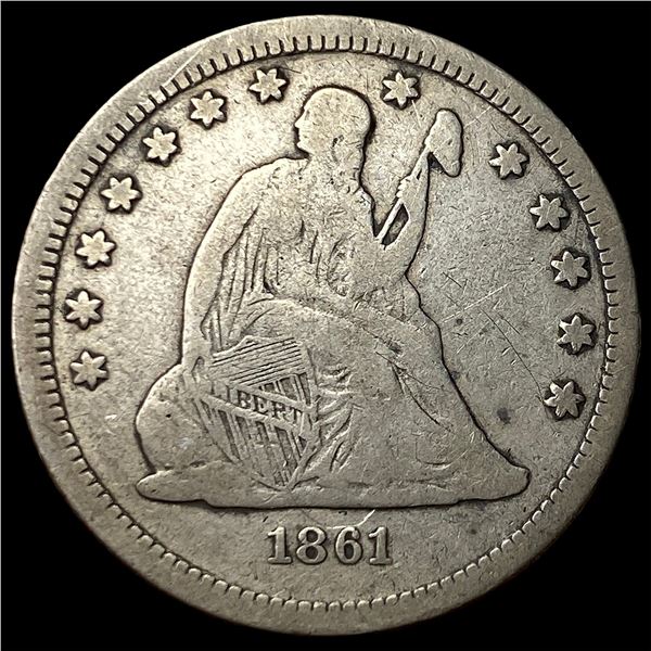 1861 Seated Liberty Quarter NICELY CIRCULATED