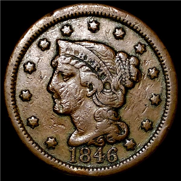 1846 Braided Hair Large Cent NEARLY  UNCIRCULATED