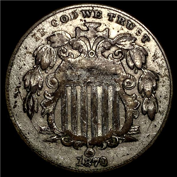 1870 Shield Nickel LIGHTLY CIRCULATED