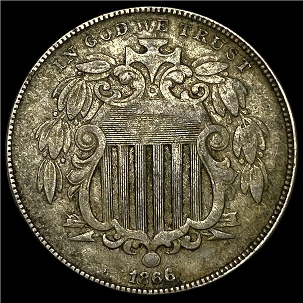 1866 Shield Nickel NEARLY UNCIRCULATED