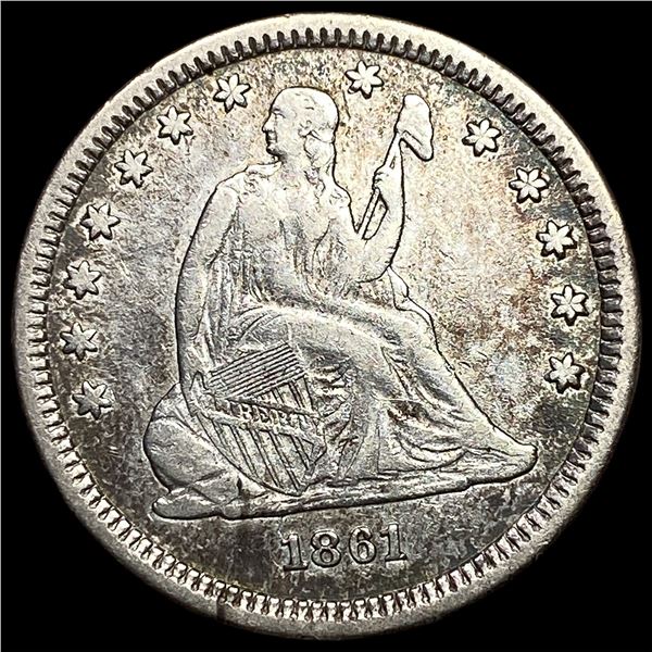1861 Seated Liberty Quarter CLOSELY  UNCIRCULATED