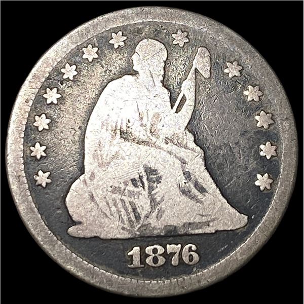 1876 Silver Seated Liberty Quarter NICELY  CIRCULATED