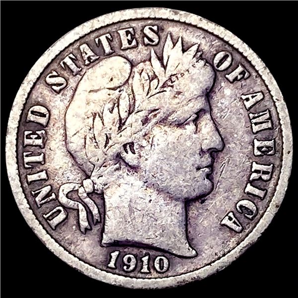 1910-S Silver Barber Dime LIGHTLY CIRCULATED