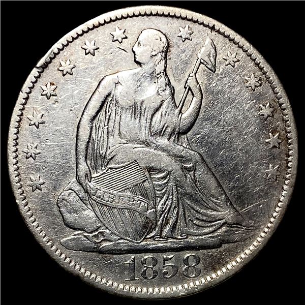 1858-O Silver Half Dollar CLOSELY  UNCIRCULATED