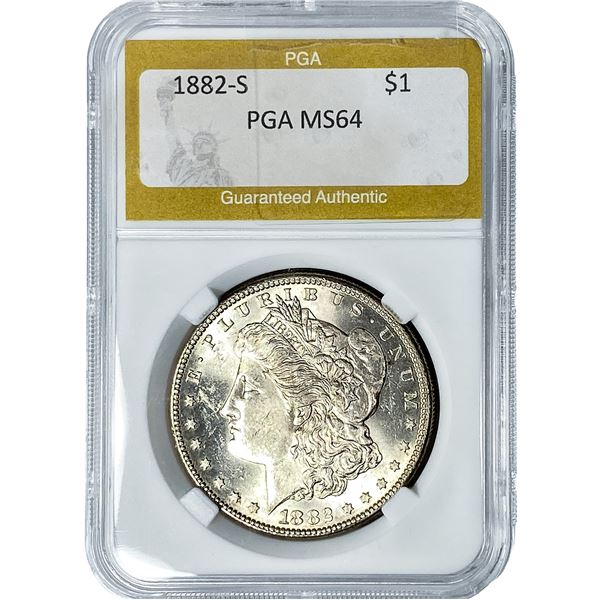 1882-S Morgan Silver Dollar PGA MS64