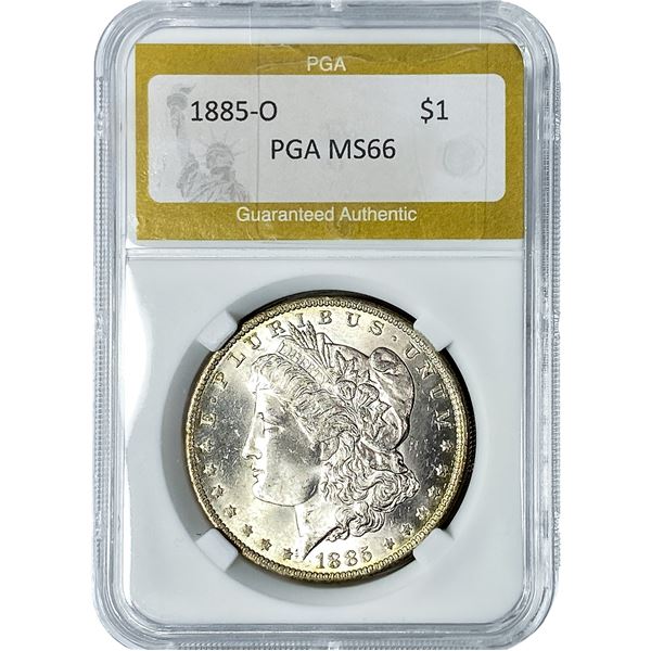 1885-O Morgan Silver Dollar PGA MS66
