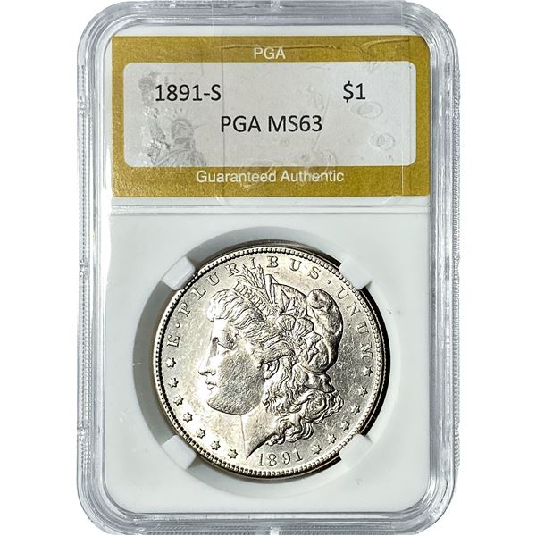 1891-S Morgan Silver Dollar PGA MS63