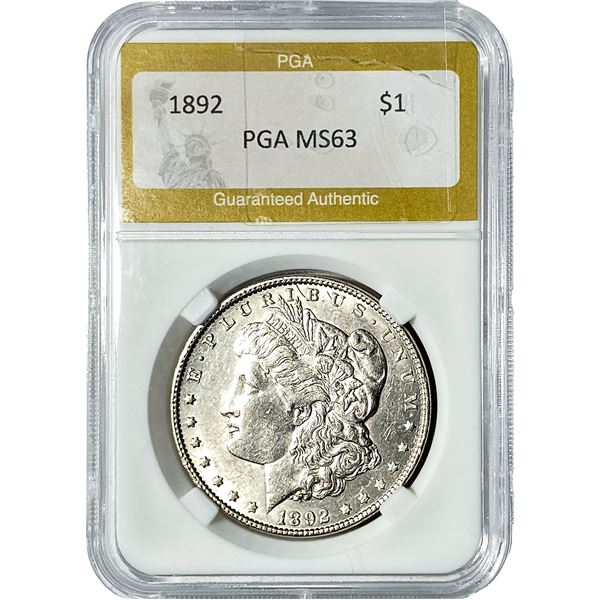 1892 Morgan Silver Dollar PGA MS63