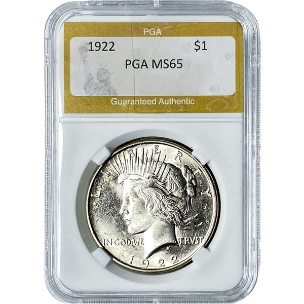 1922 Silver Peace Dollar PGA MS65