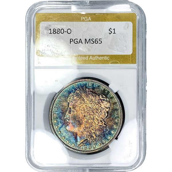 1880-O Morgan Silver Dollar PGA MS65