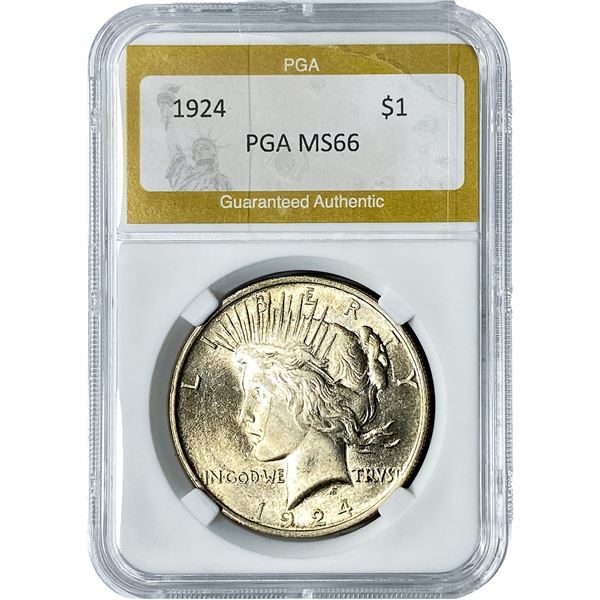1924 Silver Peace Dollar PGA MS66