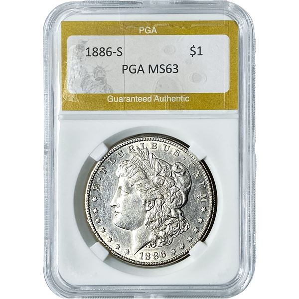 1886-S Morgan Silver Dollar PGA MS63