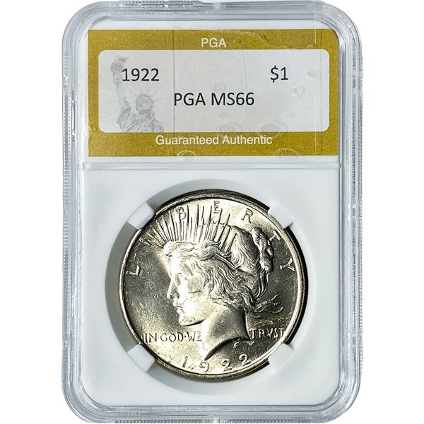 1922 Silver Peace Dollar PGA MS66