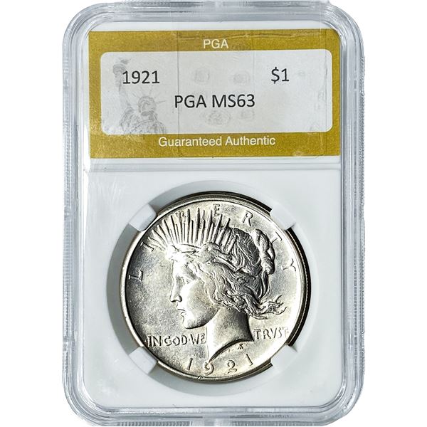 1921 Silver Peace Dollar PGA MS63