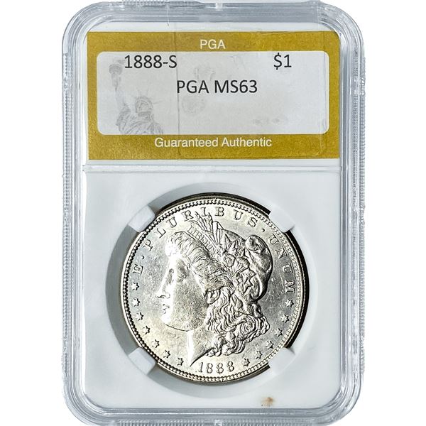 1888-S Morgan Silver Dollar PGA MS63