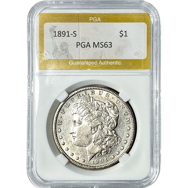 1891-S Morgan Silver Dollar PGA MS63