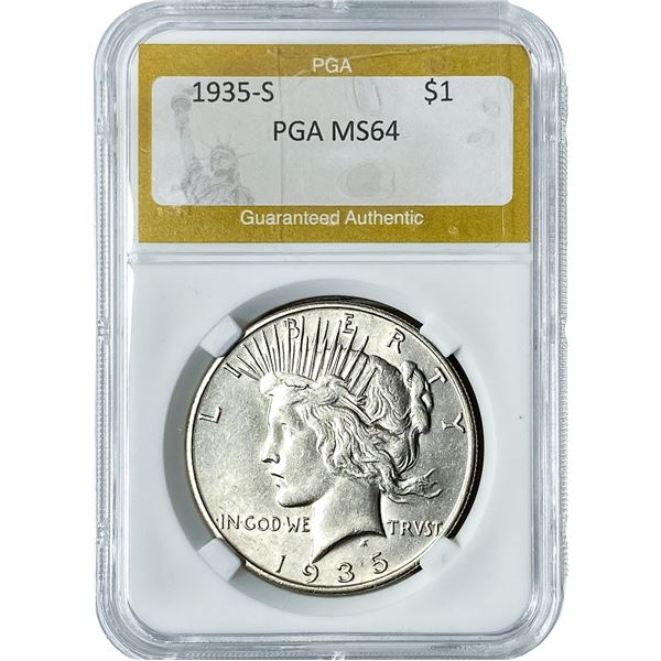 1935-S Silver Peace Dollar PGA MS64