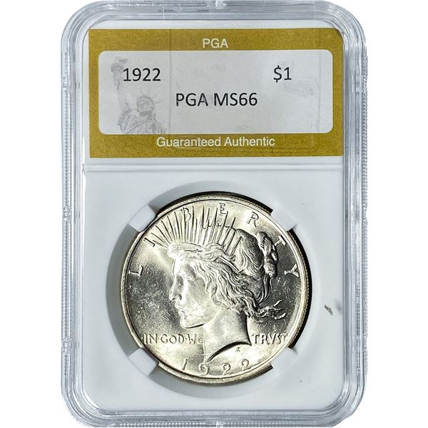 1922 Silver Peace Dollar PGA MS66