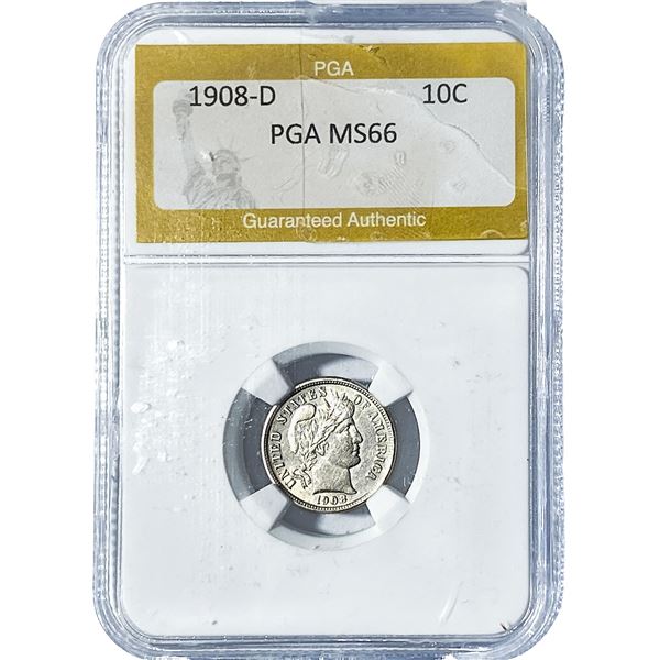 1908-D Barber Dime PGA MS66